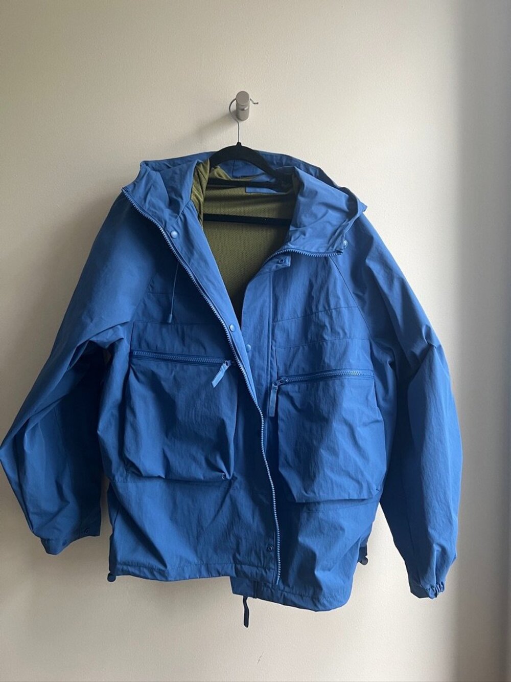 Zara Men's Blue Technical Utility Raincoat or Parka Size Medium